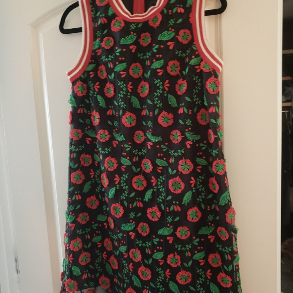 Flower embroidered dress
